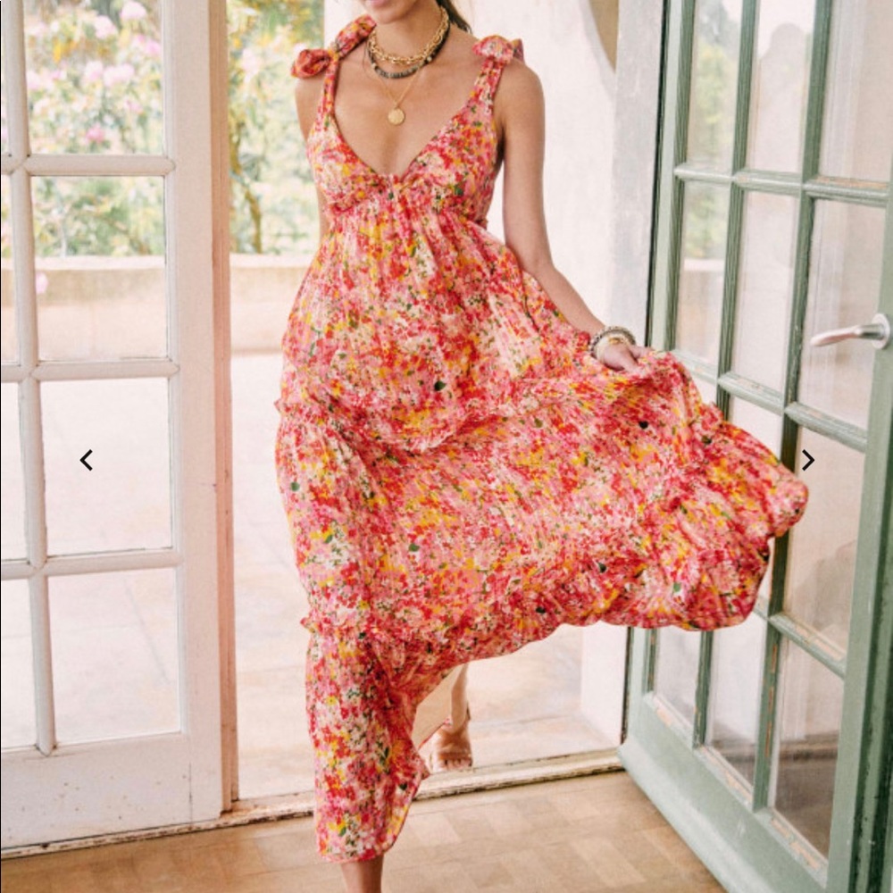 Sezane Graziella Maxi Dress Floral Size 4